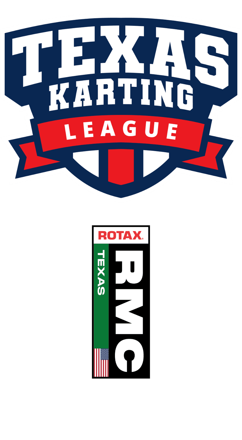 Texas Karting League shield above the Rotax RMC Texas badge